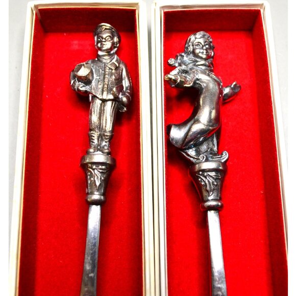Reed & Barton Christmas Spoons Set of 8 Vintage Figurine Handles Boxed NOS 1980s - Picture 5 of 9